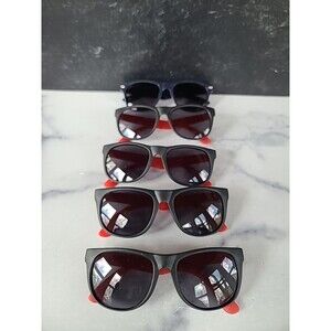 Lot Of 5 Red and Black Kids Sunglasses Used Unisex